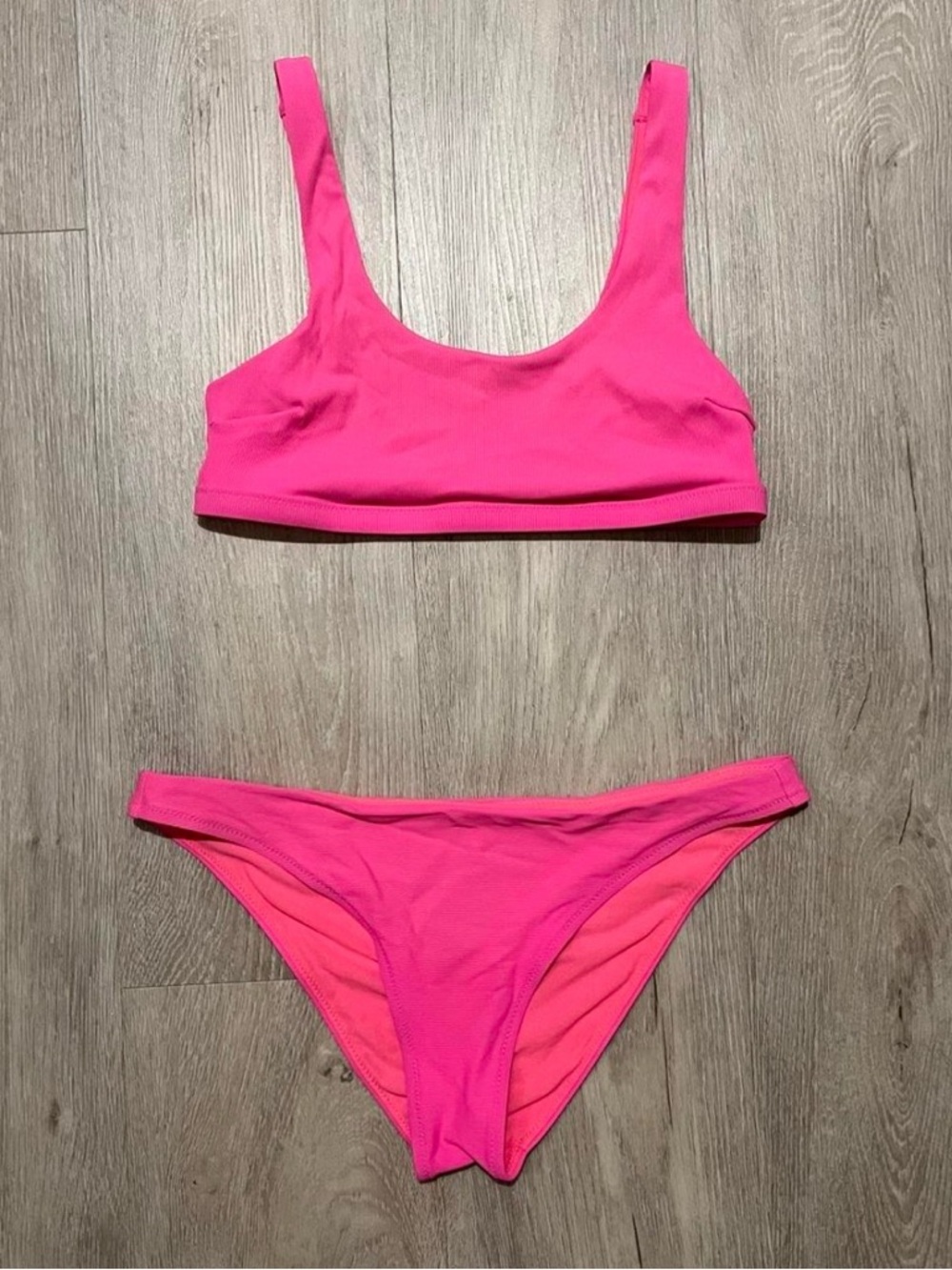 Athleta neon pink bikini set